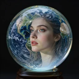 portrait of beautiful piece of glass orb reflecting earth, fantasy, intricate, elegant, highly detailed, by greg rutkowski, cinematic