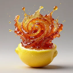 man made out of lemon skin, head is exploding into a swirl of jam, jam swirl explosion : ornate, dynamic, particulate, intricate, elegant, highly detailed, centered, artstation, smooth, sharp focus, octane render