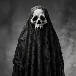 spooky, black and white, realistic, highly detailed, trending on artstation