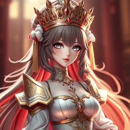 zbrush majestic anime girl, regal queen, stylized, beautiful lineart, depth focus, rankings pixiv, artstation, procreate, soft lighting, srgb, 4 k artstation, hdr, cinematic, by kadokawa, nitroplus, mihoyo, kodansha, shogakukan