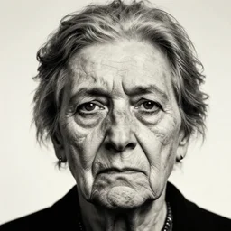photographic portrait of a geometric wrinkly and sad old lady face, by max ernst and alfred pellan