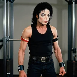 Michael Jackson as a bodybuilder, realistic