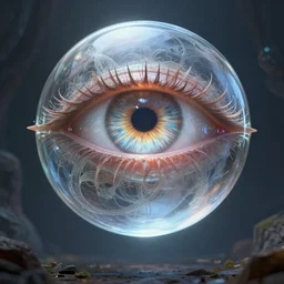 a glass consciousness suspended over a void in nyarlathotep's expansive mind's eye | unreal engine :. 6 | global illumination, radiant soft light, detailed and intricate