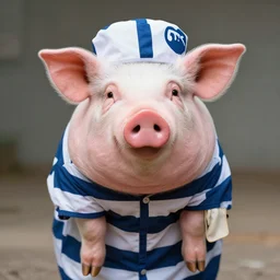 pig dressed as an inmate