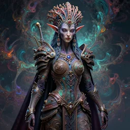 digital fantast art realistic fractal colorful cinematic ultra detailed sharp focus super beautiful bizarre amazing elf princess warrior h. r. giger