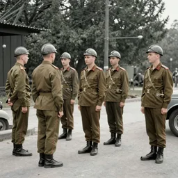Georgian soldiers guarding a checkpoint, 1936