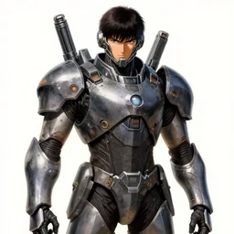 a portrait of a scifi technowarrior, high tech armor, matte illustration by yoshitaka amano, cover art