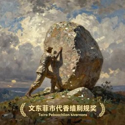 a titan moving a grand stone on the hill, oil painting, by xue jiye
