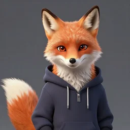 a portrait of an anthropomorphic fox wearing a hoodie by studio trigger