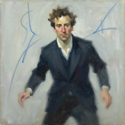 phillip seymour hoffman, painting by phil hale, fransico goya,'action lines '!!!, graphic style, visible brushstrokes, motion blur, blurry, visible paint texture, crisp hd image