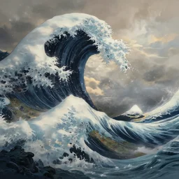 beautiful digital fantasy illustration of a a giant wave in the sky, apocalypse art!!!!, apocalypse landscape!!!!!, a detailed matte painting by Dan Luvisi, cgsociety, fantasy art, highly detailed, soft lighting, rendered in octane, masterpiece, very very very aesthetic