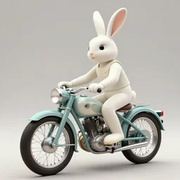 a film still of a 1 9 5 0's bunny riding a motorcycle, finely detailed features, full body mid shot, perfect art, in the garage, gapmoe yandere grimdark, trending on pixiv fanbox, painted by gaston bussiere, makoto shinkai, akihiko yoshida, gaston bussiere, craig mullins, studio ghibli