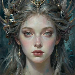 portrait of an impossibly beautiful sea goddess, esoteric, muted colors, head in focus, high fantasy art, ocean nature and sea aesthetics, ornamental, intricate details, elegant, highly detailed hyperrealistic painting, artstation, concept art, painterly, sharp focus, illustration, epic art by hans jokem bakker