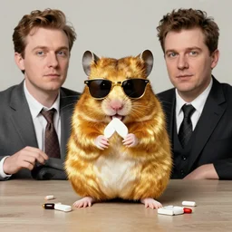 goldhamster with sunglasses on drugs by leonid afremov and andreas franke