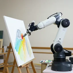 a robot arm paiting a picture