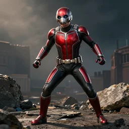 Photorealistic art of Bill Nye as antman, full body, action shot, high definition, cinematic, realistic