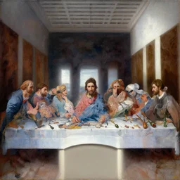 the last supper. palette knife oil painting on canvas by leonid afremov.