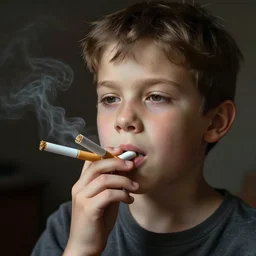 kid eating a dozen cigarettes at once
