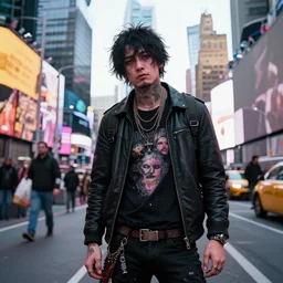 a photo of times square new york, trashpunk style, photorealistic, photography by tomino - sama