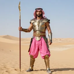 photograph arabic warrior wear pink shorts