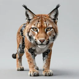 detailed realistic portrait artwork of a biomechanical lynx by subjekt zero. colored centered uncut. slightly lowbrow. influenced by andrei riabovitchev and igor goryunov. artwork by subject zero