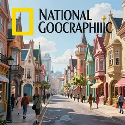 a futuristic victorian city street, national geographic cover, award winning, 4 k, smooth, bright, light, colorful, victorian, futuristic, cyber - w 1 7 9 2