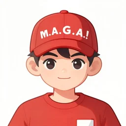 agent 4 7 wearing a red m. a. g. a.!!!! hat