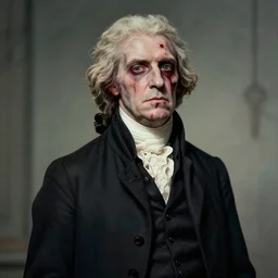 Thomas Jefferson as a zombie.