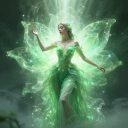 flower goddess, concept character, beautiful, stunning, green mist, radiating power, energy, god rays, luminescence, fractal, unreal engine, 8 k