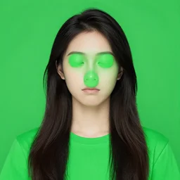 a green screen portrait