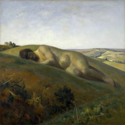giant sleeping on hills by henri rousseau masterpiece shadows and highlights