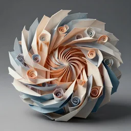 a beautiful amazing art of origami addict out of spirals by tom haugomat, serena malyon, maxim shirkov, alex pogrebniak and robin gundersen, trending on artstation, featured on behance, vision of chaos, octane render