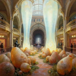 lush bulbous garden fetuses dramatic perspective organic 3 d fractal a minimalist cinematic scifi with giant bright translucent bioluminescent microscopy, gigantic pillars, victorian shopping mall courtyard subway tunnel, maschinen krieger, beeple, the matrix, star wars, ilm, star citizen, mass effect, oil painting by donato giancola, chris foss, warm coloured, artstation, atmospheric perspective