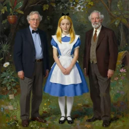 Richard Schmid and Jeremy Lipking and Antonio Rotta full length portrait painting of a young beautiful traditonal alice from Alice in Wonderland