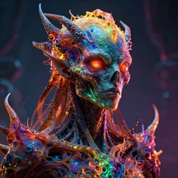 photorealistic riddick as a dmt entity in the style of alex grey and michael whelan. hyperdetailed photorealism, 1 0 8 megapixels, amazing depth, high resolution, 3 d shading, 3 d finalrender, 3 d cinematic lighting, glowing rich colors, psychedelic overtones, artstation concept art.