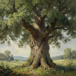 A 4000 year old tree, fantasy painting, lots of detail
