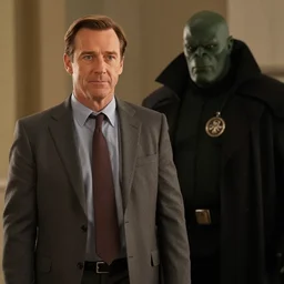movie still of Jon Hamm, Don Draper as Doctor Doom in the new Fantastic Four movie