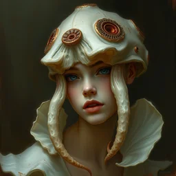 lux poppy shellfolk cephalopod, greg rutkowski, portrait