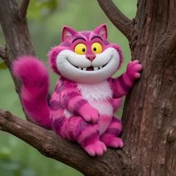 cheshire cat sitting on a tree, matte painting by greg rutkowski, artstation