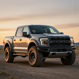 a highly detailed photo of a ford raptor in alberta at sundown, 4 k high - resolution photograph, ultra detail, hd photo