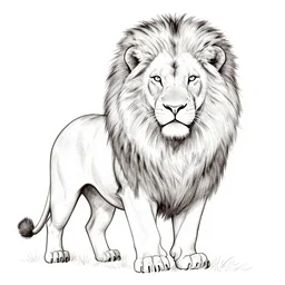 line drawing of a lion