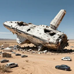 a giant spaceship smashed to pieces in the new mexico desert, government agent campsite and cars, beksinski, wayne barlowe, very coherent symmetrical artwork, cinematic, hyper realism, high detail, octane render, 8 k