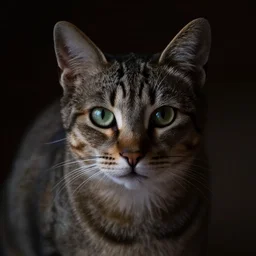 photo of a cat in the dark