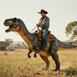 1 8 0 0 s photograph of cowboy riding a dinosaur