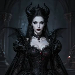 detailed, sharp, beautiful princess of darkness by Anna Dittmann, upper body, digital art, gothic, dark, surreal, featured on artstation, HD, 8K, highly detailed, good lighting, masterpiece