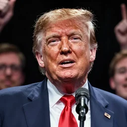 color photo still of donald trump lead singer music group insane clown posse icp, live performance, face closeup detailed