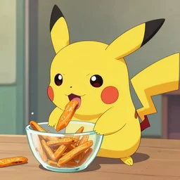 pikachu eating glass doritos