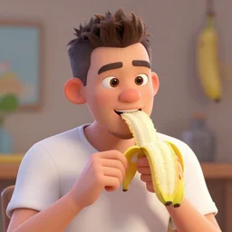 Andrew Tate eating a big banana, 2d, behance