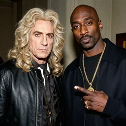 a photo of sir isaac newton and tupac shakur as good friends