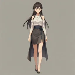 a female master, character art portrait, anime key visual, delicate face, full body, 8 k wallpaper, very high detailed, sharp focus, morandi color scheme, art station, by krenz cushart